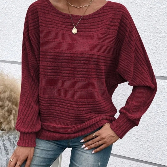 Round Neck Long Sleeve Top Soft Stretch Everyday Basic Tee - Picture 5 of 9